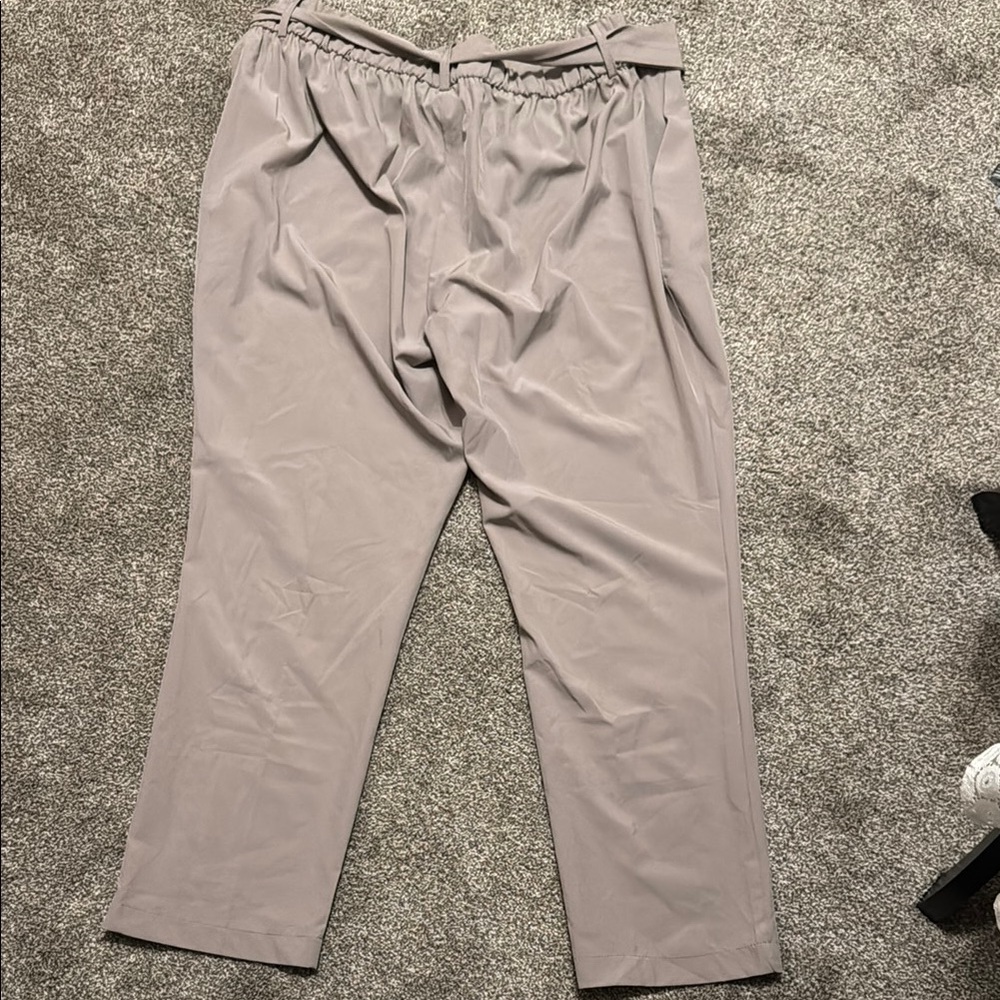 Counterparts Women's Taupe Chinos with Tie Belt Waist 19” - Picture 5 of 5